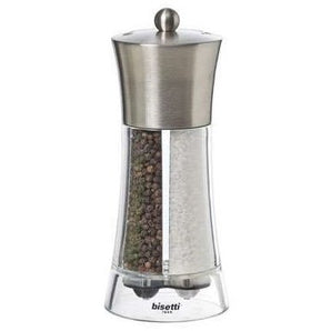 BISETTI ACRYLIC & STAINLESS STEEL PEPPER MILL AND SALT DUAL BIG - Mabrook Hotel Supplies