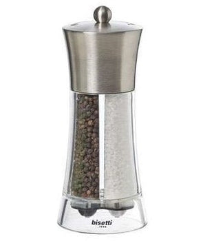 BISETTI ACRYLIC & STAINLESS STEEL PEPPER MILL AND SALT DUAL BIG - Mabrook Hotel Supplies