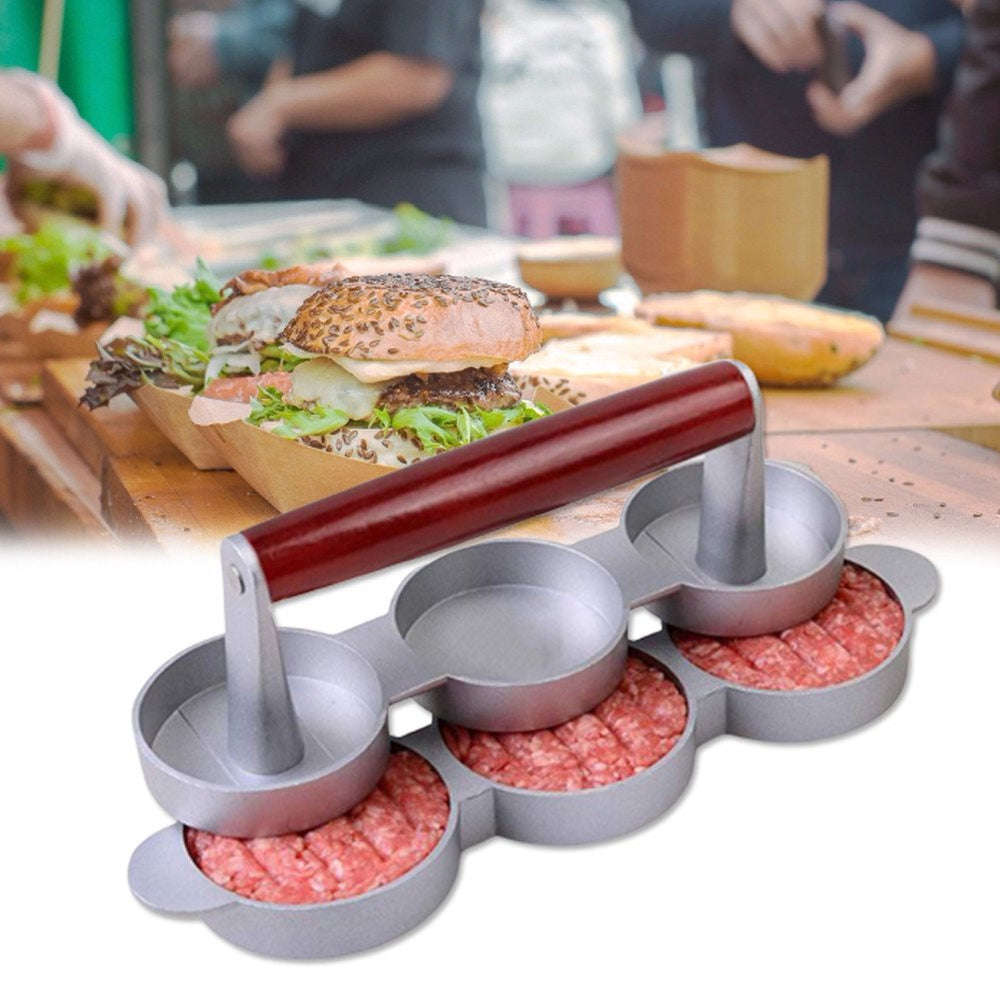 MINI BURGER PRESS, ALUMINUM, 3 SLOTS - DIA: 6.6 cm - Mabrook Hotel Supplies