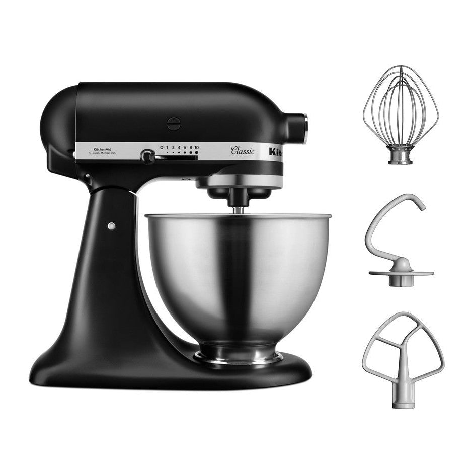 KitchenAid CLASSIC 4.3 L Tilt-Head Stand Mixer - Matt Black - Mabrook Hotel Supplies