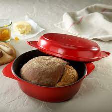LAVA CAST BREAD POT RECTANGLE SIZE 24X27CM. - RED - Mabrook Hotel Supplies