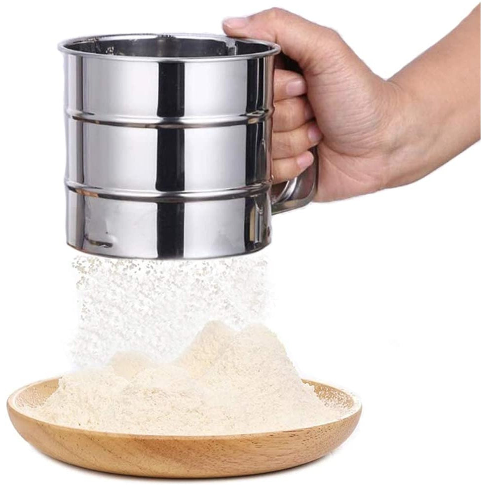 FLOUR OR SUGAR STRAINER STAINLESS STEEL - Mabrook Hotel Supplies