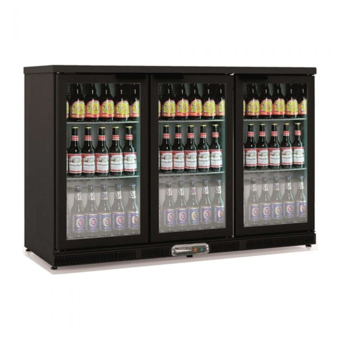 3 DOORS BACK-BAR DISPLAY COOLER WITH 2 SHELVES - Mabrook Hotel Supplies