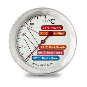 MEAT ROASTING THERMOMETER COLORED DIAL 73MM DIAL 0 TO 120*C - Mabrook Hotel Supplies