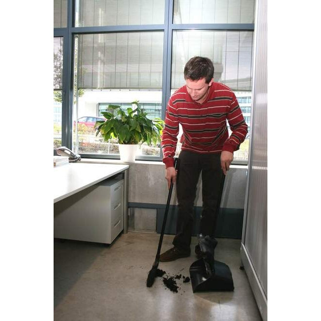 RUBBERMAID EXECUTIVE SERIES™ LOBBY BROOM, VINYL HANDLE, BLACK - Mabrook Hotel Supplies