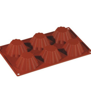 PAVONI MULTI-PORTION 6 CAVITIES BRIOCHETTE SILICON MOULD - Mabrook Hotel Supplies