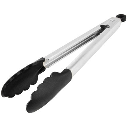 TONG SILICONE WITH TPR, COLOR: BLACK, DIM.: 22.9 CM - Mabrook Hotel Supplies