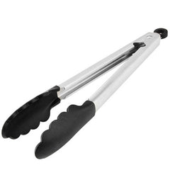 TONG SILICONE WITH TPR, COLOR: BLACK, DIM.: 22.9 CM - Mabrook Hotel Supplies