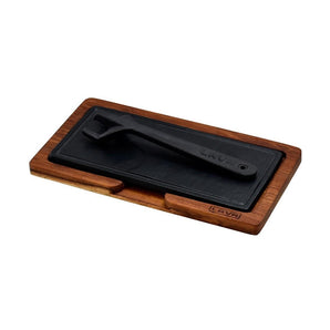 IROKO WOODEN PLATTER & CAST IRON HOT PLATE - Mabrook Hotel Supplies