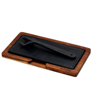 IROKO WOODEN PLATTER & CAST IRON HOT PLATE - Mabrook Hotel Supplies