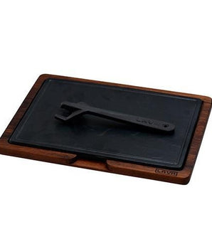 IROKO WOODEN PLATTER & CAST IRON HOT PLATE - Mabrook Hotel Supplies