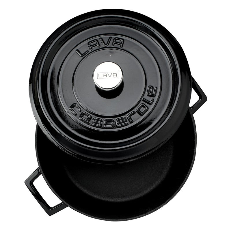 LAVA ROUND CASSEROLE BLACK- 32 CM - Mabrook Hotel Supplies