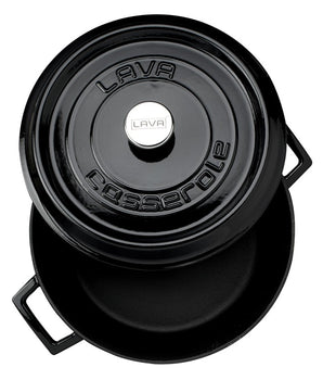 LAVA ROUND CASSEROLE BLACK- 32 CM - Mabrook Hotel Supplies