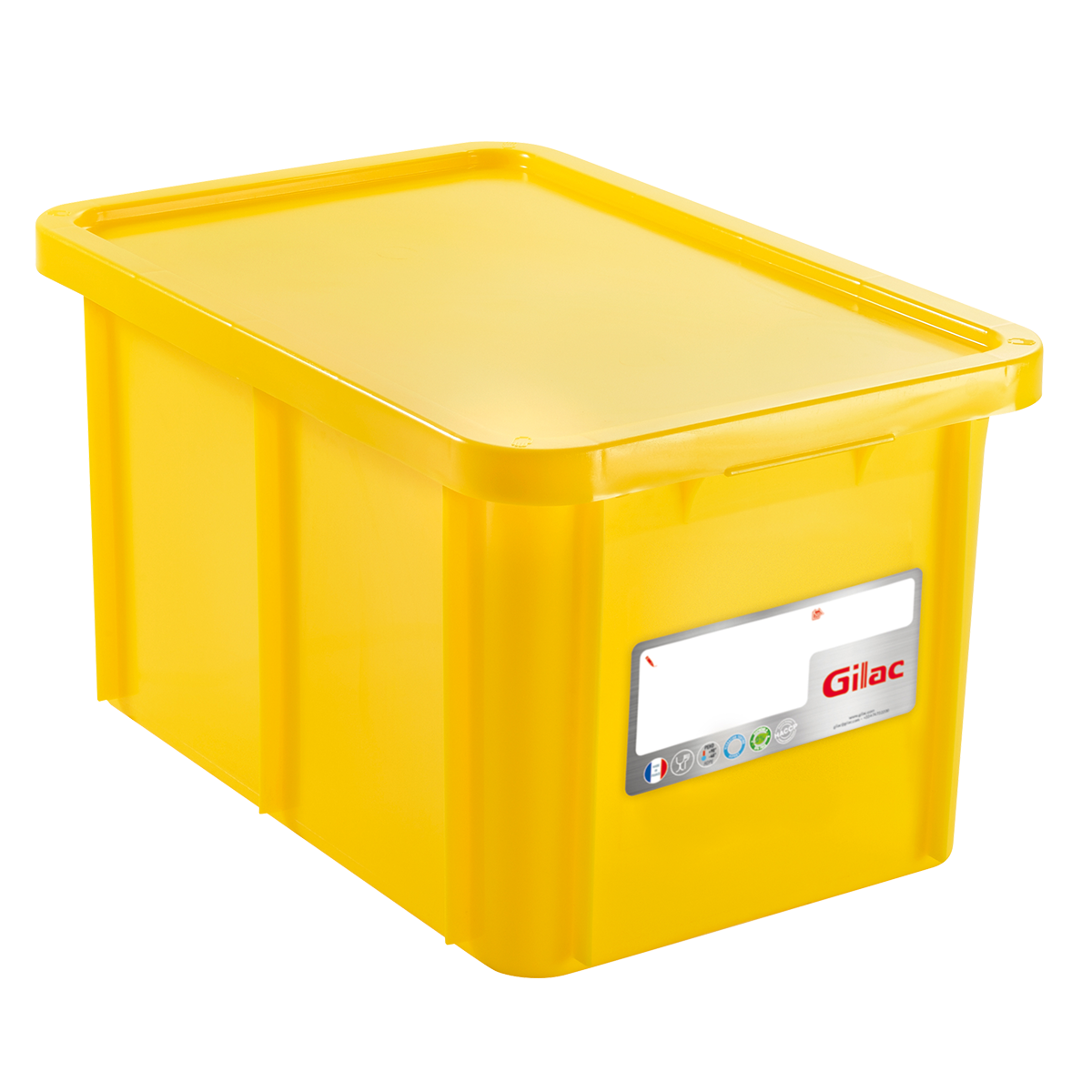 RECTANGULAR CONTAINER WITH LID, COLOR: YELLOW, CAPACITY: 55L - Mabrook Hotel Supplies