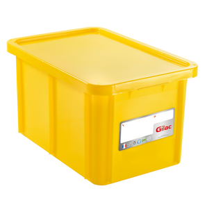 RECTANGULAR CONTAINER WITH LID, COLOR: YELLOW, CAPACITY: 55L - Mabrook Hotel Supplies