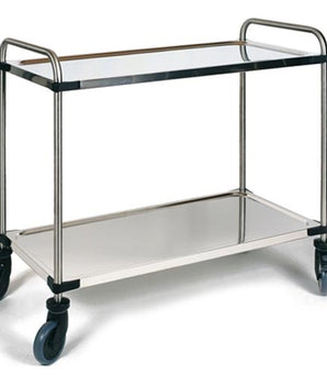 RIEBER STAINLESS STEEL SERVICE TROLLEY 2 SHELVES - Mabrook Hotel Supplies