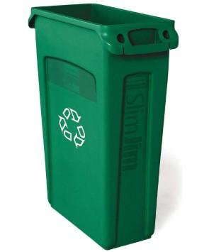 Rubbermaid Slim Jim Recycling Can 23 Gal - Green - Mabrook Hotel Supplies
