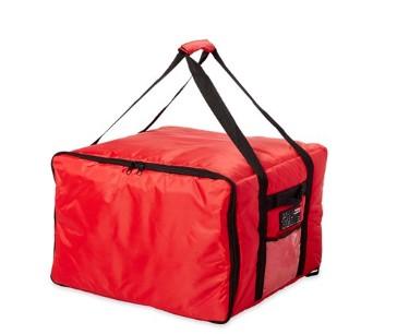 Rubbermaid FG9F3900RED ProServe Large Red Insulated Nylon Delivery Pizza Bag - 19 3/4" x 19 3/4" x 13" - Mabrook Hotel Supplies