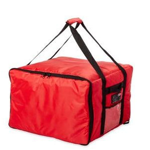 Rubbermaid FG9F3900RED ProServe Large Red Insulated Nylon Delivery Pizza Bag - 19 3/4" x 19 3/4" x 13" - Mabrook Hotel Supplies