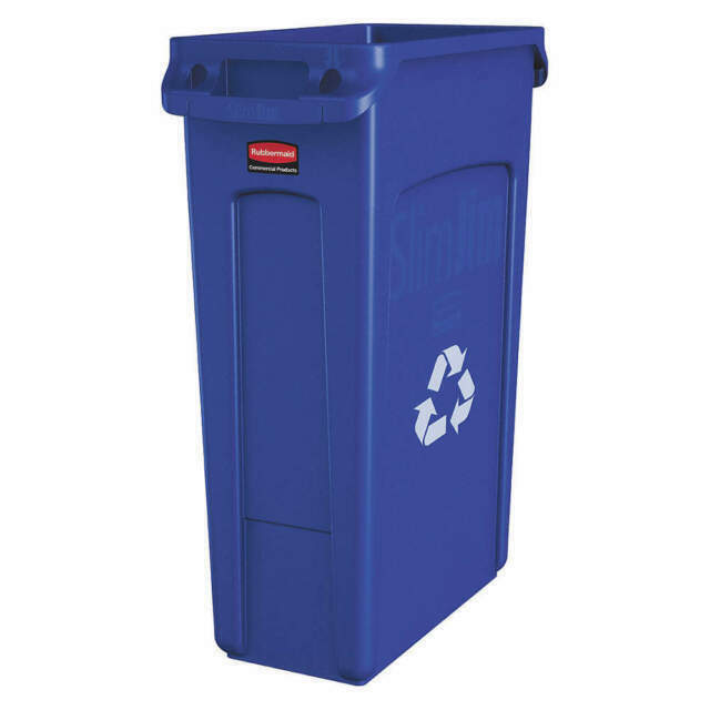 RUBBERMAID VENTED SLIM JIM® RECYCLING 23 GAL BLUE - Mabrook Hotel Supplies