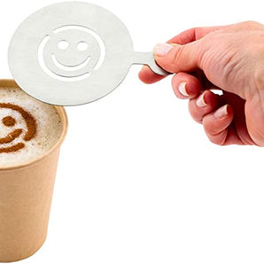 COFFEE STENCIL (85MM) - SMILEY FACE - Mabrook Hotel Supplies