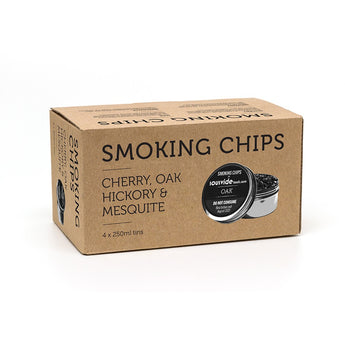 THE SMOKING GUN SEASONED WOOD CHIPS PACKAGE - BOX OF 4 TINS - Mabrook Hotel Supplies