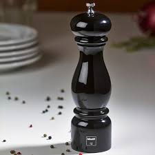 BISETTI PEPPER MILL BLACK GLOSSY LACQUERED BEECH WOOD - Mabrook Hotel Supplies